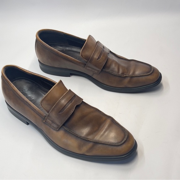 Ecco Other - ECCO Men’s Size 11 Brown Tan Slip On Penny Leather Loafer